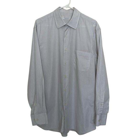 Luciano Ceccarelli | Italy Made Windowpane Checker Long Sl Shirt 16.5 34-35 - Picture 1 of 6